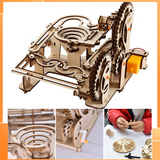 Wooden Puzzle Machine 3D Mechanical Puzzle DIY Handmade Assembly Intelligence Toy for Adults High-Difficulty Ball Track