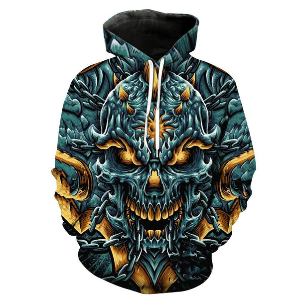 Angry Skull Black Hoodies Sweatshirt Long Sleeve Hooded Pullover with Pockets Spring Autumn NO.1337 -  Cycling Apparel, Cycling Accessories | BestForCycling.com 