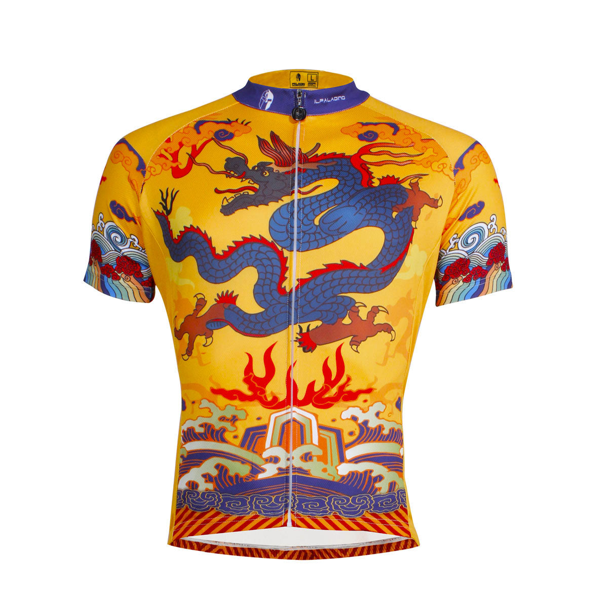 ILPALADINO Men s Cycling Jersey Dragon Imperial Robes Pattern