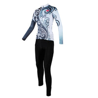 Ilpaladino Flowers Grey Blue Elegant Woman's Cycling long-sleeve Jersey/Suit Spring Summer Sportswear Apparel Outdoor Sports Gear NO.324 -  Cycling Apparel, Cycling Accessories | BestForCycling.com 