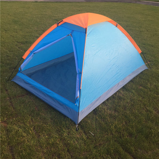 2 Person One-Layer Outdoor Wild Camping Dome Backpacking Camp Tents Shelters Waterproof well-ventilated Blue/Orange - Cycling Apparel, Cycling Accessories | BestForCycling.com