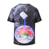 Color Paint the Earth Space Mens T-shirt Graphic 3D Printed Round-collar Short Sleeve Summer Casual Cool T-Shirts Fashion Top Tees DX802009# -  Cycling Apparel, Cycling Accessories | BestForCycling.com 