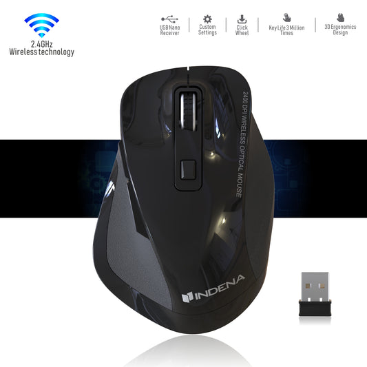 2.4G Wireless Mouse Portable Mobile Optical Mouse with USB Receiver, 5 Adjustable DPI Levels, 6 Buttons for Notebook, PC, Laptop, Computer, Macbook - Cycling Apparel, Cycling Accessories | BestForCycling.com