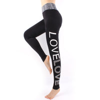 Woman LOVE Letter High Waist Yoga Pants Sports Leisure Workout Tights Tummy Control Workout Gym Legging Tight Black LA07 -  Cycling Apparel, Cycling Accessories | BestForCycling.com 