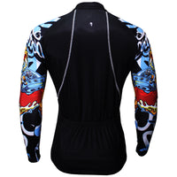 ILPALADINO Aggressive Dragon Cool Graphic Blue Arm Print Men's Cycling Long-sleeve Black Jerseys - Spring Summer Exercise Wear Bicycling Pro Cycle Clothing Racing Apparel Outdoor Sports Leisure Biking Shirts Team Kit Personalized Styles NO.373 -  Cycling Apparel, Cycling Accessories | BestForCycling.com 