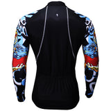 ILPALADINO Aggressive Dragon Cool Graphic Blue Arm Print Men's Cycling Long-sleeve Black Jerseys - Spring Summer Exercise Wear Bicycling Pro Cycle Clothing Racing Apparel Outdoor Sports Leisure Biking Shirts Team Kit Personalized Styles NO.373 -  Cycling Apparel, Cycling Accessories | BestForCycling.com 
