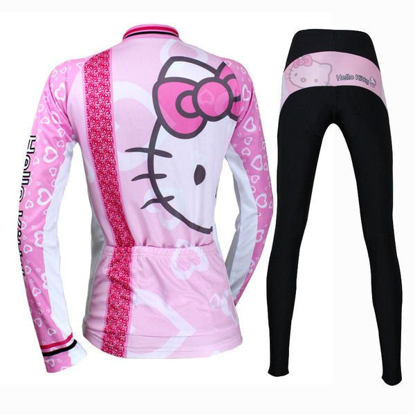 Hello Kitty Bicycle Ride Long Sleeve Cradle Pink Women's Sweatshirt-Small