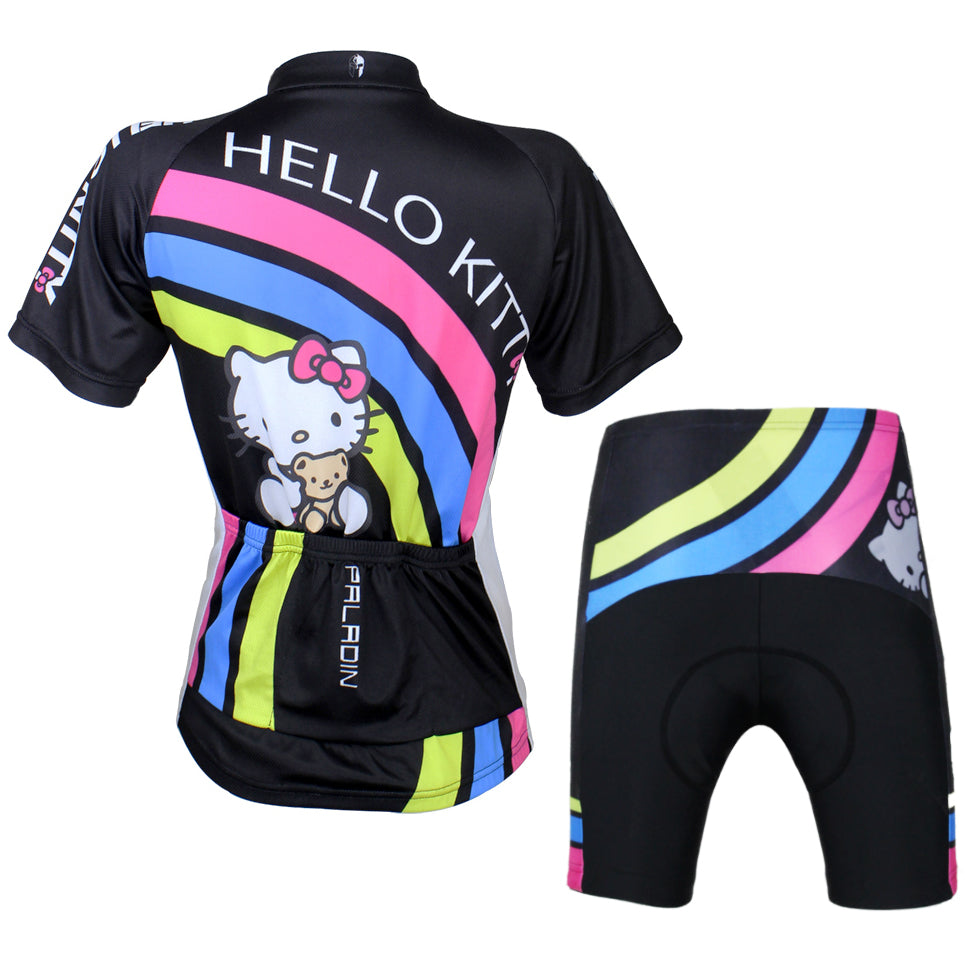 Cartoon World-HELLO KITTY Women's Long/short-sleeve Cycling Suit/Jersey Jacket T-shirt Summer Spring Autumn Clothes Sportswear Pro Cycle Clothing Racing Apparel Outdoor Sports Leisure Biking T-shirt Black Kit NO.025 -  Cycling Apparel, Cycling Accessories | BestForCycling.com 
