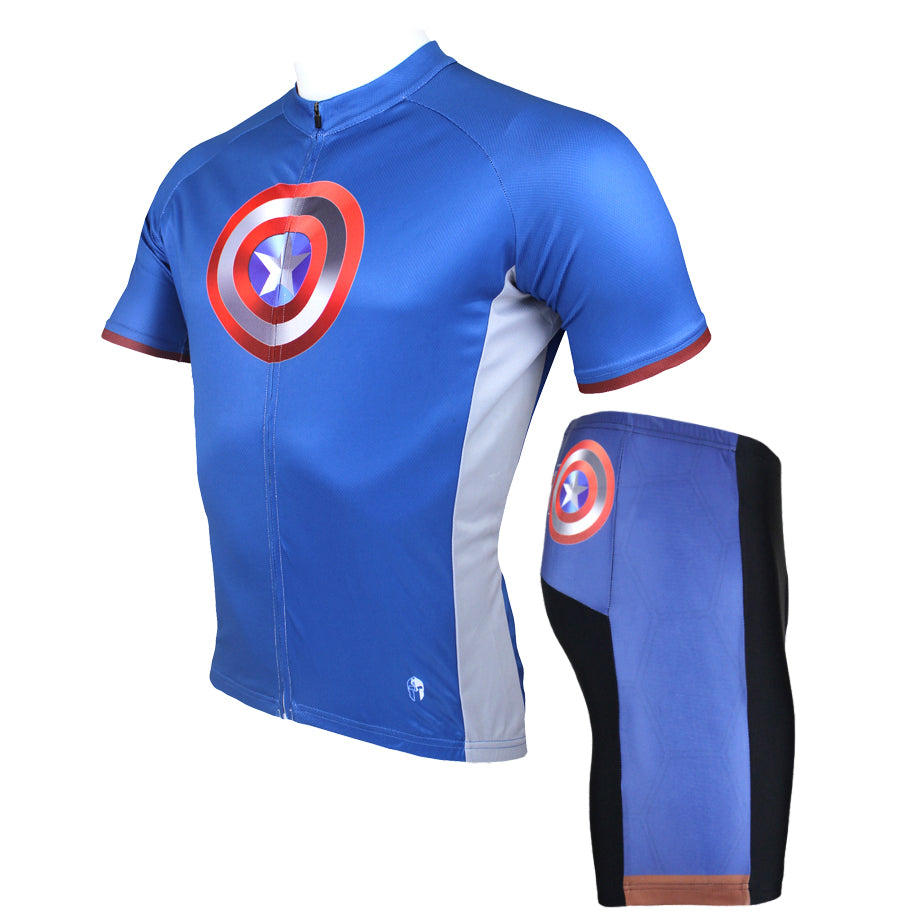 Marvel Comics Hero Short/Long-sleeve Cycling Jersey T-shirt Summer Spring Autumn Clothes Apparel Outdoor Sports Gear Leisure Biking Sportswear Captain American NO.040 -  Cycling Apparel, Cycling Accessories | BestForCycling.com 