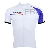 Ilpaladino France Simple White Men's Breathable Quick Dry Short-Sleeve Cycling Jersey Bicycling Shirts Summer Apparel Outdoor Sports Gear Upper Wear NO.050 -  Cycling Apparel, Cycling Accessories | BestForCycling.com 
