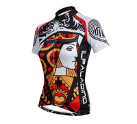 Playing Cards Poker Face Heart Queen Women's Long Sleeves Cycling Jerseys T-shirt  NO.641 -  Cycling Apparel, Cycling Accessories | BestForCycling.com 