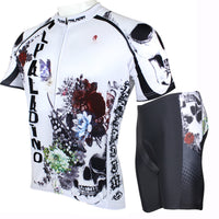 ILPALADINO Flower Blossom&Skull Men's Summer Cycling Short-sleeve Suit Bike Exercise Bicycling Pro Cycle Clothing Racing Apparel Outdoor Sports Leisure Biking Shirts SportsWear Quick—dry Shirt 091 -  Cycling Apparel, Cycling Accessories | BestForCycling.com 