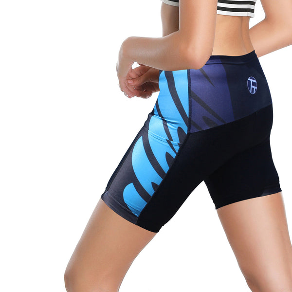 Blue Decor Black Womans Shorts UPF 50+ Spandex Yoga Tight Running Riding Gear Summer Fitness Wear Sports Clothes Hiking Courtgame Apparel Quick dry Breathable -With Pocket Design NO.860 -  Cycling Apparel, Cycling Accessories | BestForCycling.com 