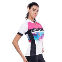 Pink Blue Mosaic Women's Cycling Short-sleeve Bike Jersey T-shirt Summer Spring Road Bike Wear Mountain Bike MTB Clothes Sports Apparel Top NO. 788 -  Cycling Apparel, Cycling Accessories | BestForCycling.com 