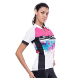 Pink Blue Mosaic Women's Cycling Short-sleeve Bike Jersey T-shirt Summer Spring Road Bike Wear Mountain Bike MTB Clothes Sports Apparel Top NO. 788 -  Cycling Apparel, Cycling Accessories | BestForCycling.com 