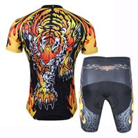 ILPALADINO Fire Tiger Cycling Rock Design Long/Short-Sleeve Men's Bike Shirt/Suit Breathable and Quick Dry Road Biking Wear Yellow NO.109 -  Cycling Apparel, Cycling Accessories | BestForCycling.com 