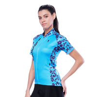 Flower-shoulder Side Blue Women's Cycling Short-sleeve Bike Jersey T-shirt Summer Spring Road Bike Wear Mountain Bike MTB Clothes Sports Apparel Top NO. 804 -  Cycling Apparel, Cycling Accessories | BestForCycling.com 