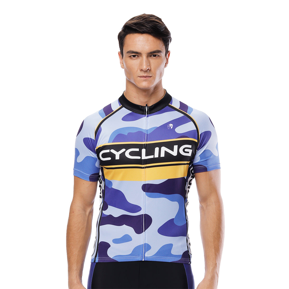 Yellow-strip Blue Camo Cycling Short-sleeve Jersey/Suit Exercise Bicycling Pro Cycle Clothing Racing Apparel Outdoor Sports Leisure Biking Shirts Team Summer Kit NO.816 -  Cycling Apparel, Cycling Accessories | BestForCycling.com 
