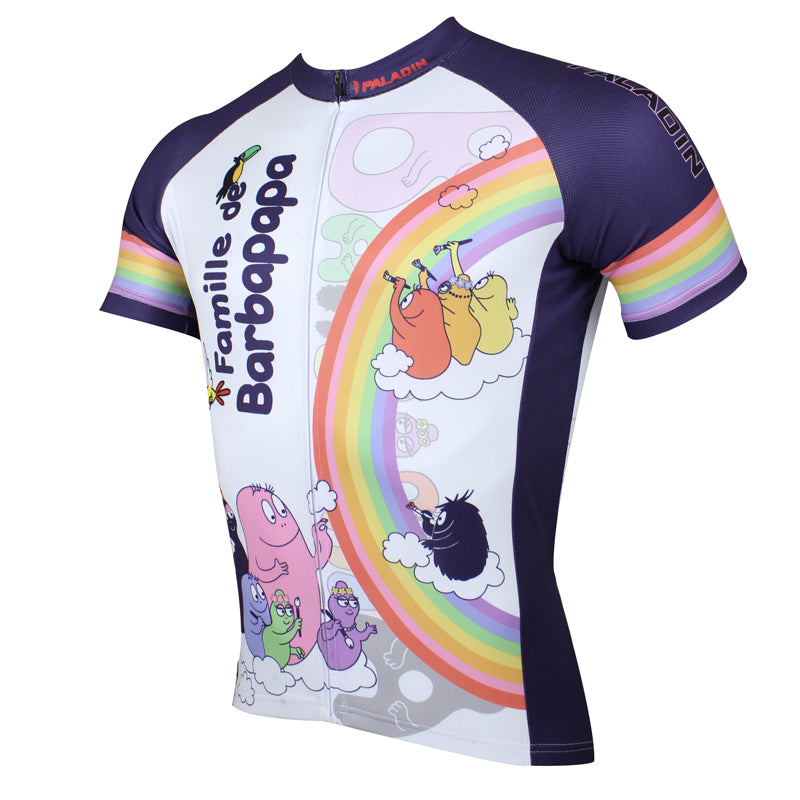 Famille de Barbapapa Rainbow Men's Short-Sleeve Cycling Jersey Breathable Sports Bicycling Shirts Summer Quick Dry Sportswear  NO.115 -  Cycling Apparel, Cycling Accessories | BestForCycling.com 