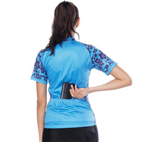 Flower-shoulder Side Blue Women's Cycling Short-sleeve Bike Jersey T-shirt Summer Spring Road Bike Wear Mountain Bike MTB Clothes Sports Apparel Top NO. 804 -  Cycling Apparel, Cycling Accessories | BestForCycling.com 