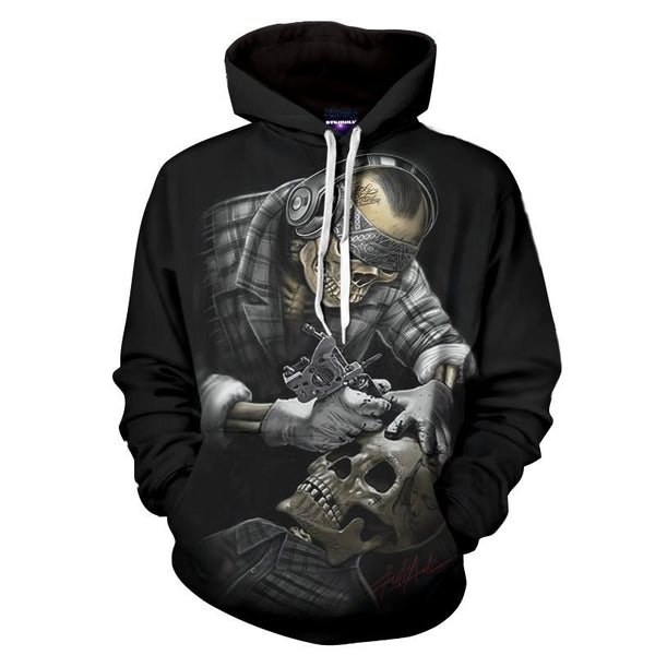 Doctor Surgery Skull Black Hoodies Sweatshirt Long Sleeve Hooded Pullover with Pockets Spring Autumn NO.1231 -  Cycling Apparel, Cycling Accessories | BestForCycling.com 