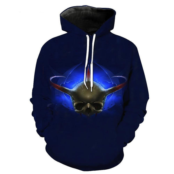Skull Horn Black Hoodies Sweatshirt Long Sleeve Hooded Pullover with Pockets Spring Autumn NO.1232 -  Cycling Apparel, Cycling Accessories | BestForCycling.com 