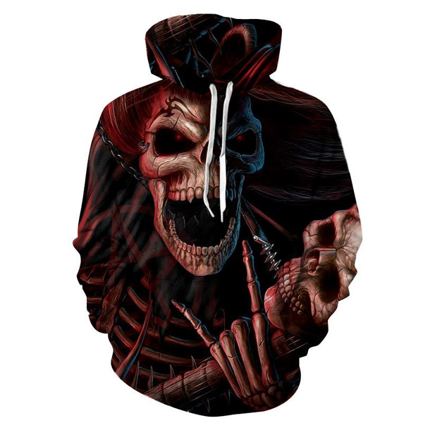 Magic Wand Skull Black Hoodies Sweatshirt Long Sleeve Hooded Pullover with Pockets Spring Autumn NO.1233 -  Cycling Apparel, Cycling Accessories | BestForCycling.com 