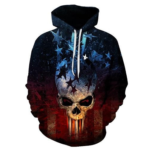 Star Pieces Skull Black Hoodies Sweatshirt Long Sleeve Hooded Pullover with Pockets Spring Autumn NO.1239 -  Cycling Apparel, Cycling Accessories | BestForCycling.com 