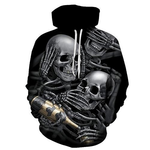 Laughing Skulls Party Hoodies Sweatshirt Long Sleeve Hooded Pullover with Pockets Spring Autumn NO.1243 -  Cycling Apparel, Cycling Accessories | BestForCycling.com 