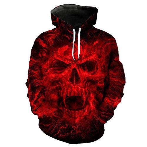 Red Skull Evil Hoodies Sweatshirt Long Sleeve Hooded Pullover with Pockets Spring Autumn NO.1246 -  Cycling Apparel, Cycling Accessories | BestForCycling.com 