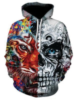 Two-face Tiger Skull Hoodies Sweatshirt Long Sleeve Hooded Pullover with Pockets Spring Autumn NO.1248 -  Cycling Apparel, Cycling Accessories | BestForCycling.com 
