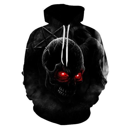 Mysterious Skull in the Dark Hoodies Sweatshirt Long Sleeve Hooded Pullover with Pockets Spring Autumn NO.1256 -  Cycling Apparel, Cycling Accessories | BestForCycling.com 