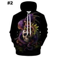 Dragon Twirling Skull  Hoodies Sweatshirt Long Sleeve Hooded Pullover with Pockets Spring Autumn NO.1262#2 -  Cycling Apparel, Cycling Accessories | BestForCycling.com 