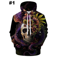Dragon Twirling Skull  Hoodies Sweatshirt Long Sleeve Hooded Pullover with Pockets Spring Autumn NO.1262#1 -  Cycling Apparel, Cycling Accessories | BestForCycling.com 