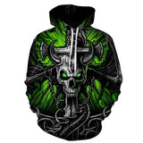 Chained Skull Hoodies Sweatshirt Long Sleeve Hooded Pullover with Pockets Spring Autumn NO.1264 -  Cycling Apparel, Cycling Accessories | BestForCycling.com 