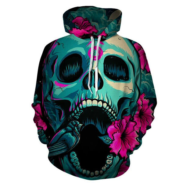 Pink Smoke Skull Hoodies Sweatshirt Long Sleeve Hooded Pullover with Pockets Spring Autumn NO.1266 -  Cycling Apparel, Cycling Accessories | BestForCycling.com 