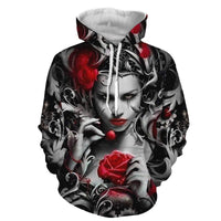 Evil Queen Blood Rose Skull Hoodies Sweatshirt Long Sleeve Hooded Pullover with Pockets Spring Autumn NO.1267 -  Cycling Apparel, Cycling Accessories | BestForCycling.com 
