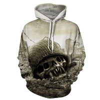 War Death Skull Black Hoodies Sweatshirt Long Sleeve Hooded Pullover with Pockets Spring Autumn NO.1275 -  Cycling Apparel, Cycling Accessories | BestForCycling.com 