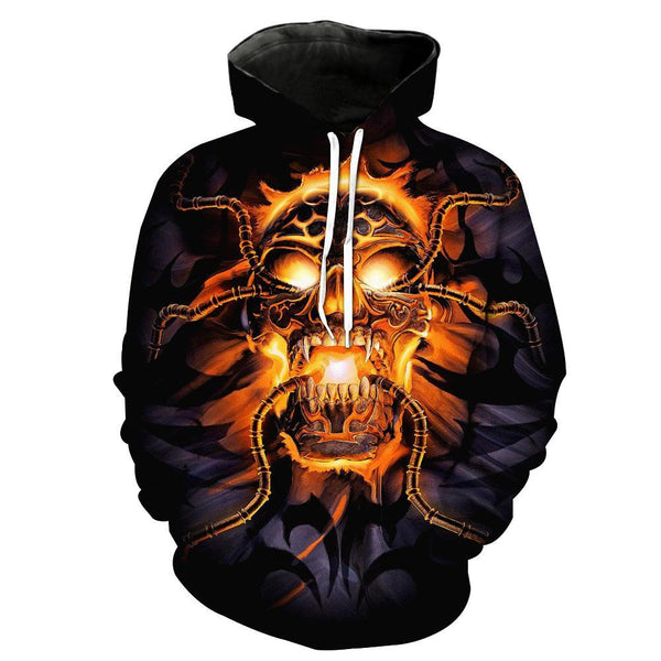 Skull Black Hoodies Sweatshirt  Long Sleeve Hooded Pullover with Pockets Spring Autumn NO.1278 -  Cycling Apparel, Cycling Accessories | BestForCycling.com 