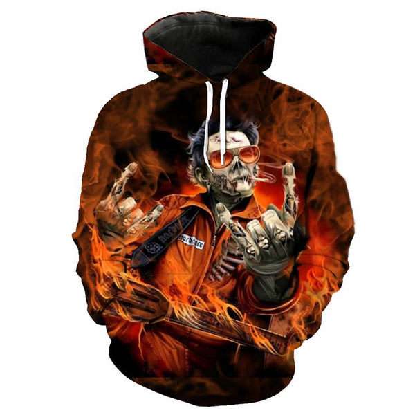 Fire Rock Hoodies Sweatshirt Skull Hoodies Sweatshirt Long Sleeve Hooded Pullover with Pockets Spring Autumn NO.1282 -  Cycling Apparel, Cycling Accessories | BestForCycling.com 