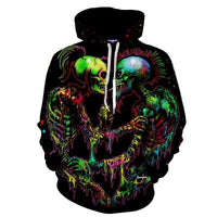 Fighting Skulls Black Hoodies Sweatshirt Long Sleeve Hooded Pullover with Pockets Spring Autumn NO.1285 -  Cycling Apparel, Cycling Accessories | BestForCycling.com 