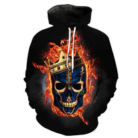 Hell Skull King Hoodies Sweatshirt Long Sleeve Hooded Pullover with Pockets Spring Autumn NO.1297 -  Cycling Apparel, Cycling Accessories | BestForCycling.com 