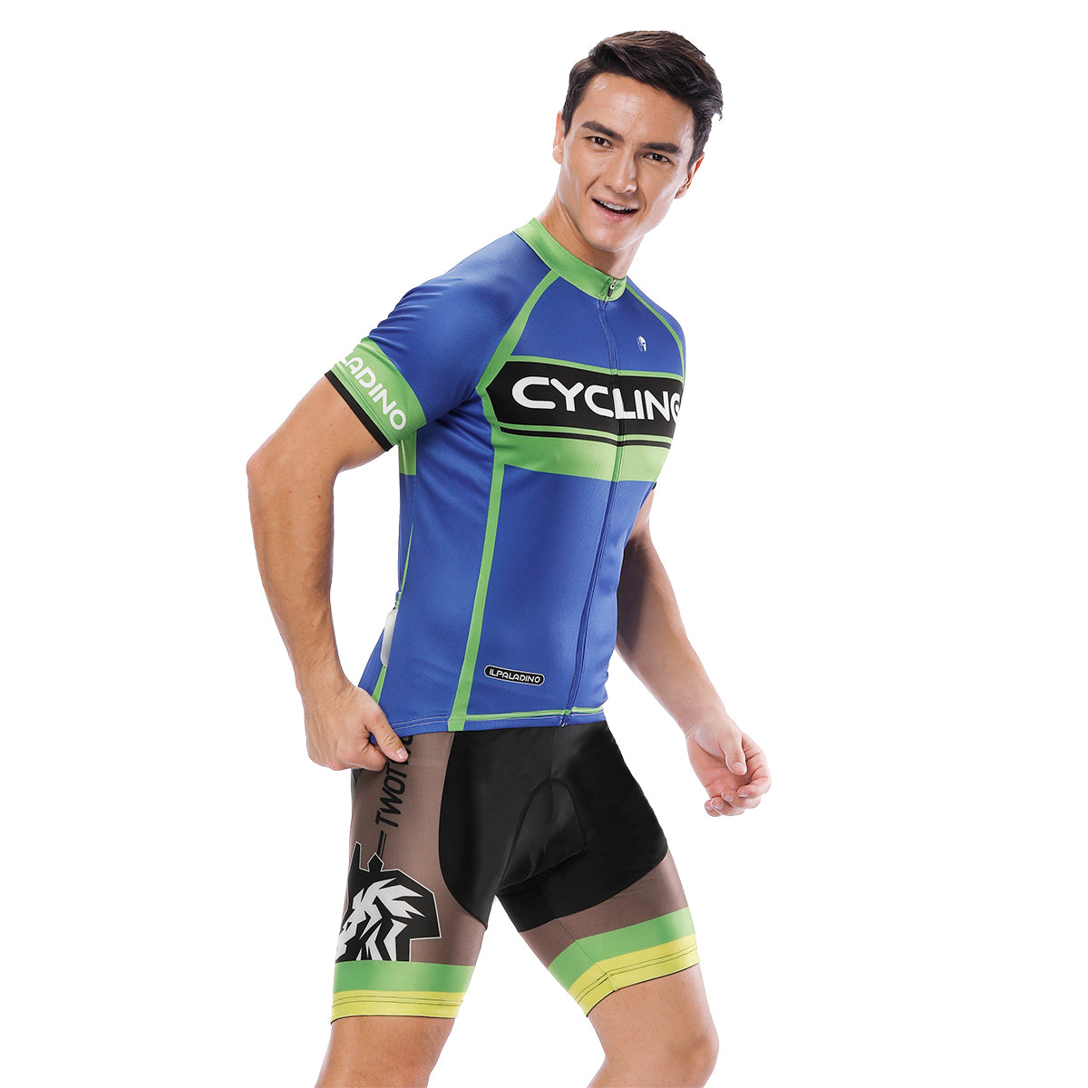 Green-strip CYCLING Letter Blue Cycling Short-sleeve Jersey Exercise Bicycling Pro Cycle Clothing Racing Apparel Outdoor Sports Leisure Biking Shirts Team Summer NO.818 -  Cycling Apparel, Cycling Accessories | BestForCycling.com 