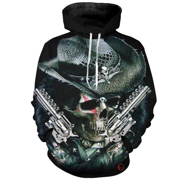 Cowboys Skull Black Hoodies Sweatshirt Long Sleeve Hooded Pullover with Pockets Spring Autumn NO.1305 -  Cycling Apparel, Cycling Accessories | BestForCycling.com 