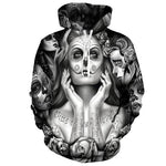 Makeup Skull Black Hoodies Sweatshirt Long Sleeve Hooded Pullover with Pockets Spring Autumn NO.1310 -  Cycling Apparel, Cycling Accessories | BestForCycling.com 