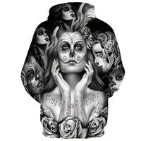 Makeup Skull Black Hoodies Sweatshirt Long Sleeve Hooded Pullover with Pockets Spring Autumn NO.1310 -  Cycling Apparel, Cycling Accessories | BestForCycling.com 