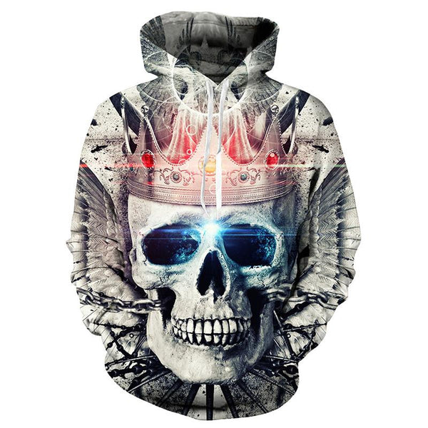 King Skull Black Hoodies Sweatshirt Long Sleeve Hooded Pullover with Pockets Spring Autumn NO.1311 -  Cycling Apparel, Cycling Accessories | BestForCycling.com 