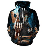 Poker Skull Black Hoodies Sweatshirt Long Sleeve Hooded Pullover with Pockets Spring Autumn NO.1317 -  Cycling Apparel, Cycling Accessories | BestForCycling.com 