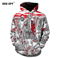 Skull Zombie Black Hoodies Sweatshirt Long Sleeve Hooded Pullover with Pockets Spring Autumn NO.1318 -  Cycling Apparel, Cycling Accessories | BestForCycling.com 