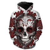 Red-cloud Skull Black Hoodies Sweatshirt Long Sleeve Hooded Pullover with Pockets Spring Autumn NO.1323 -  Cycling Apparel, Cycling Accessories | BestForCycling.com 